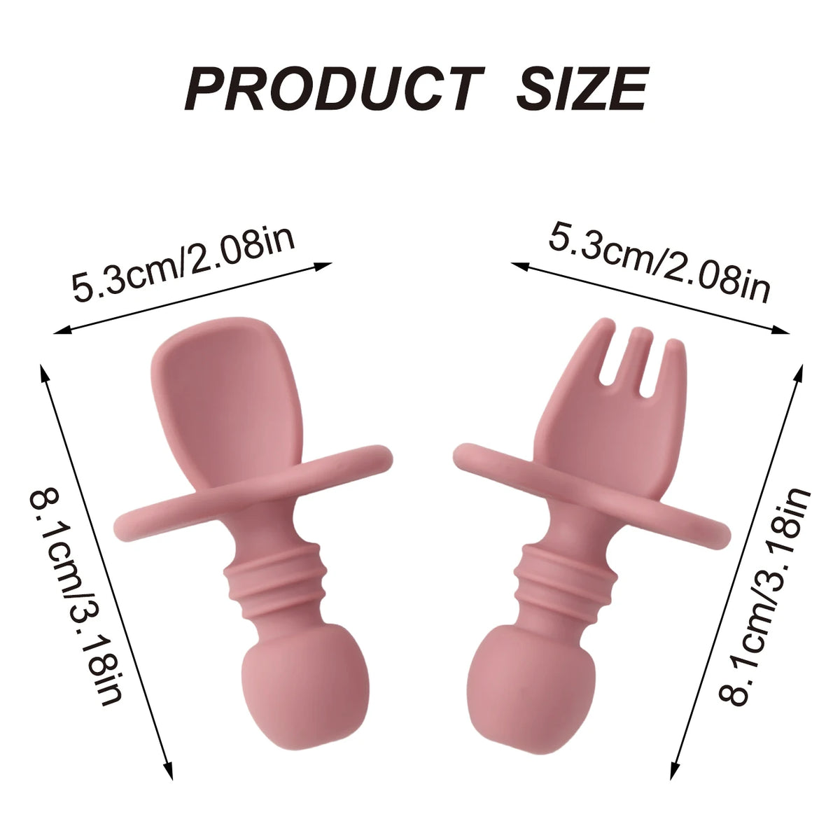 Color Kids 2PCS Silicone Baby Tableware Set Soft Fork - lifestyle in-use