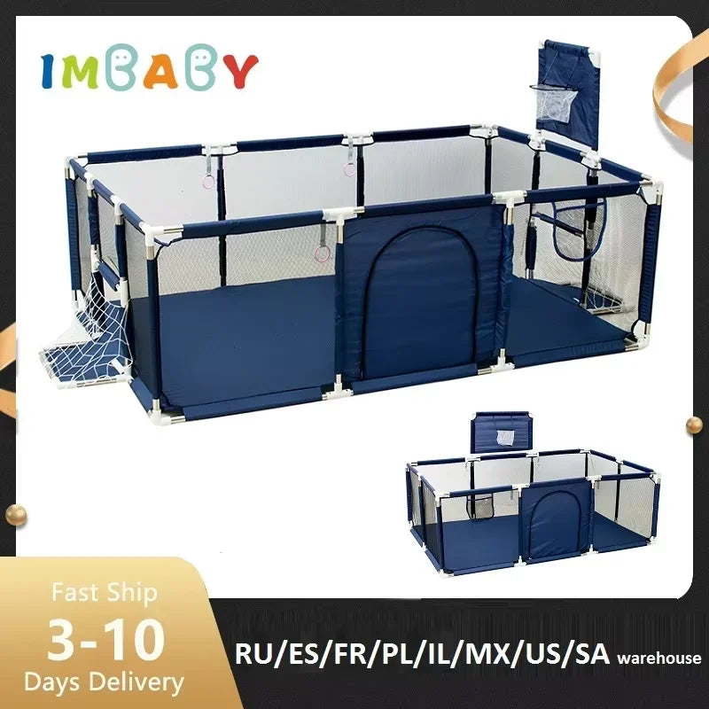 IMBABY Baby Playpens Basketball Frame Corralito Babies - front view