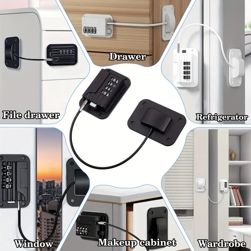 Refrigerator Fridge Freezer Door Lock Password Proof - set overview
