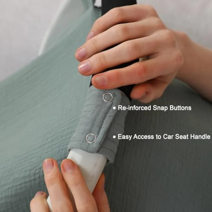 100% Muslin Cotton Car Seat Cover Baby - detail view