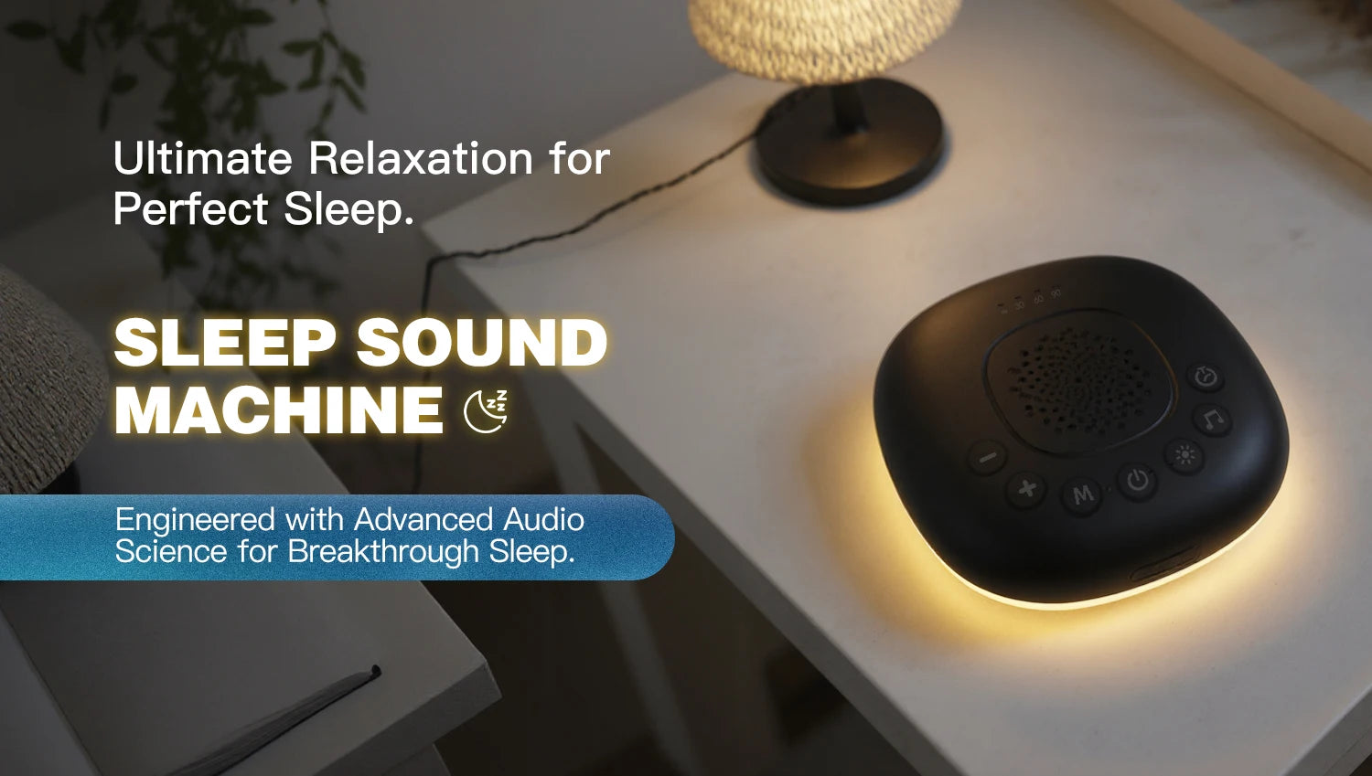 Portable White Noise Machine 20 Sounds RGB Night Light - material close-up