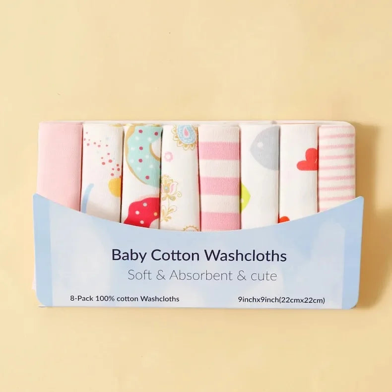 5 8 Pcs Cotton Newborn Baby Towels Set Saliva Towel