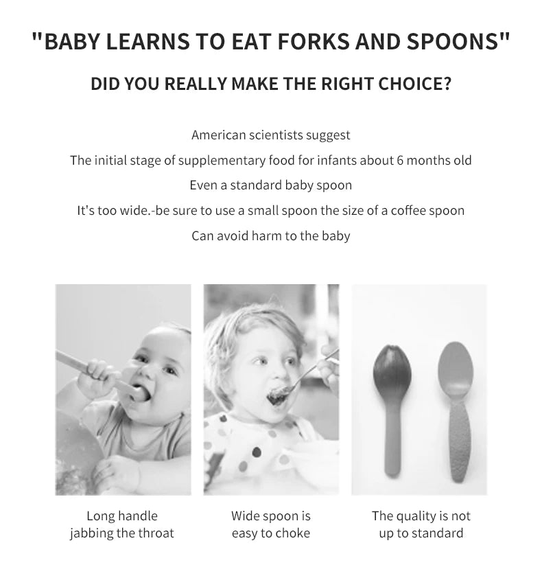 2Pcs Toddler Utensils Cute Toddler Feeding Spoon Fork - detail view
