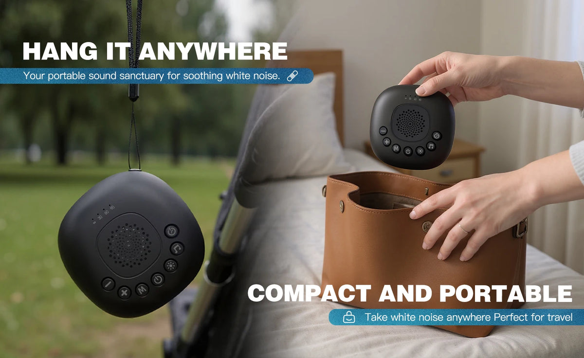 Portable White Noise Machine 20 Sounds RGB Night Light