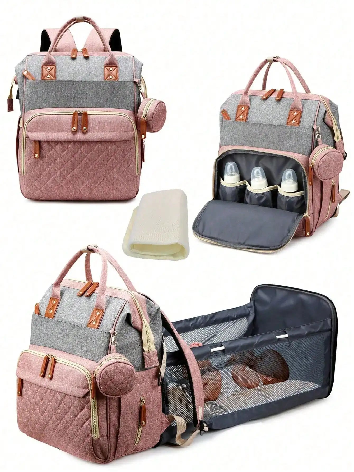1pc Baby Diaper Bag Backpack - material close-up