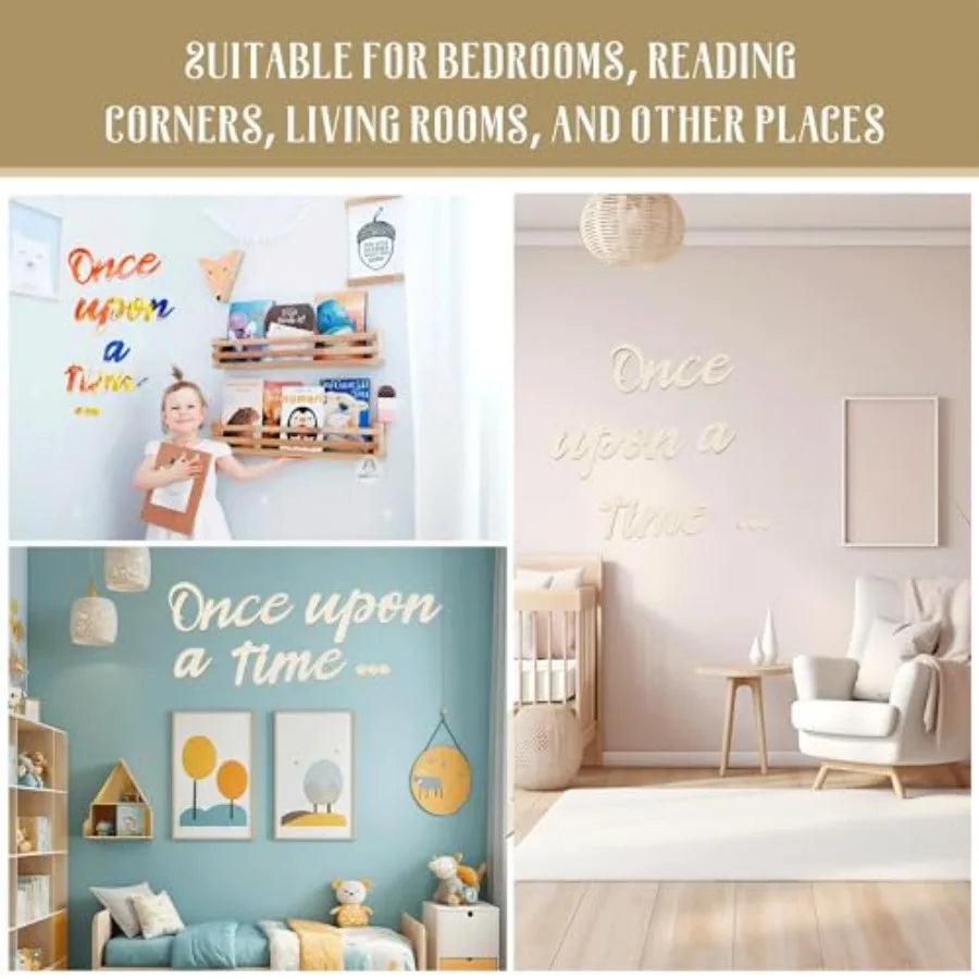 Wooden Once Upon a Time Wall Sign, 8.5 Inch - packaging view
