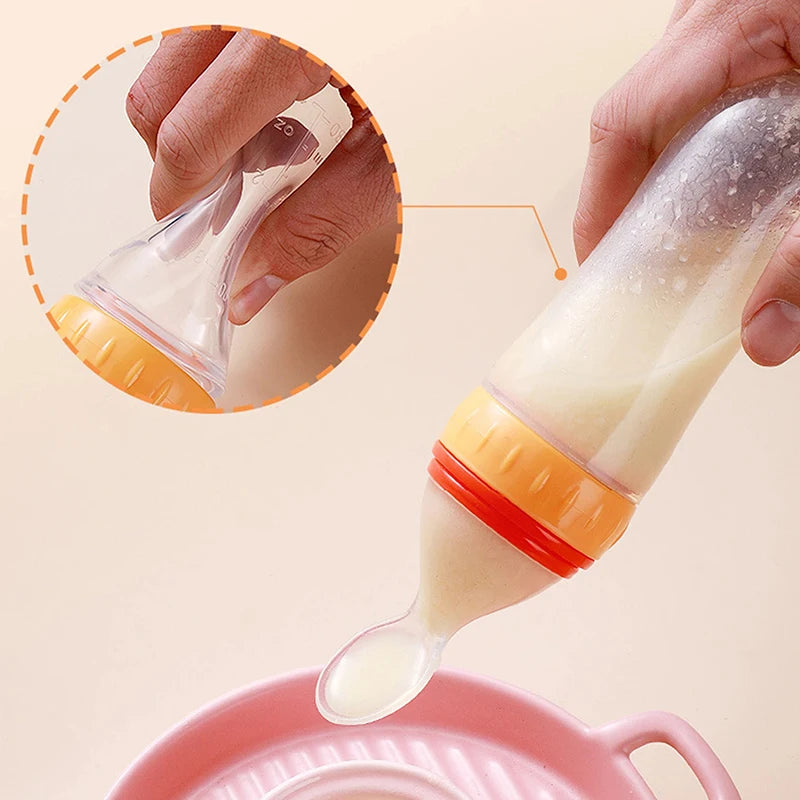 Squeezing Feeding Bottle Silicone Newborn Baby Training - size reference