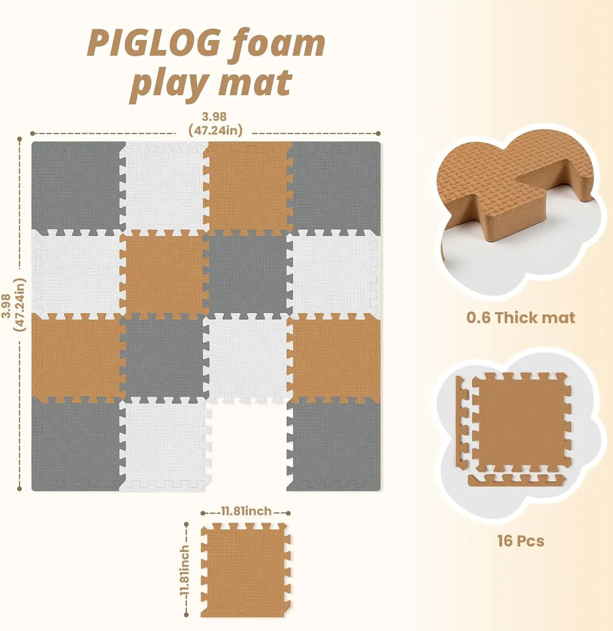 16 Tiles Baby Play Mat for Floor, 0.6 Inch - lifestyle in-use
