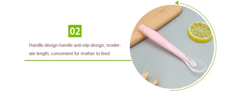 1 2Pcs Silicone Spoon Set Baby Learning eat Training - set overview