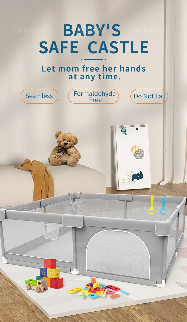 IMBABY Baby Playpens Light Gray Corralito Baby