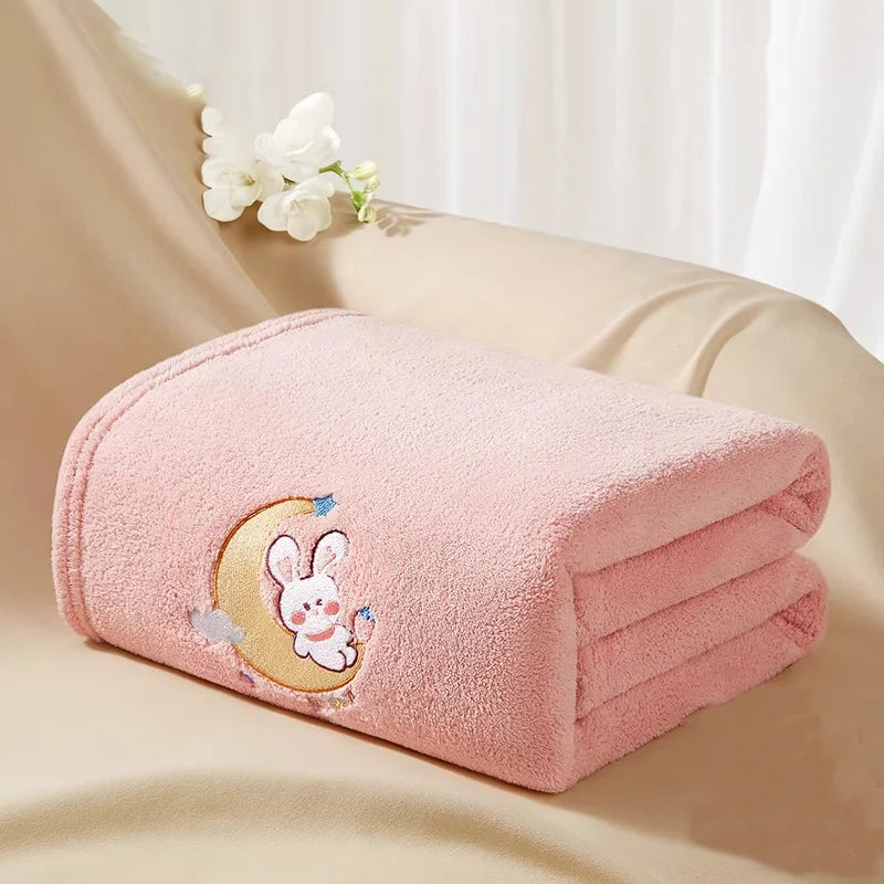 AIBEDILA Toddler Coral Velvet Bathrobe Soft