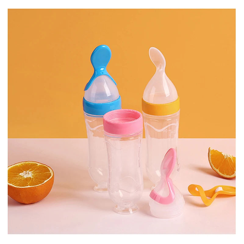 Squeezing Feeding Bottle Silicone Newborn Baby Training