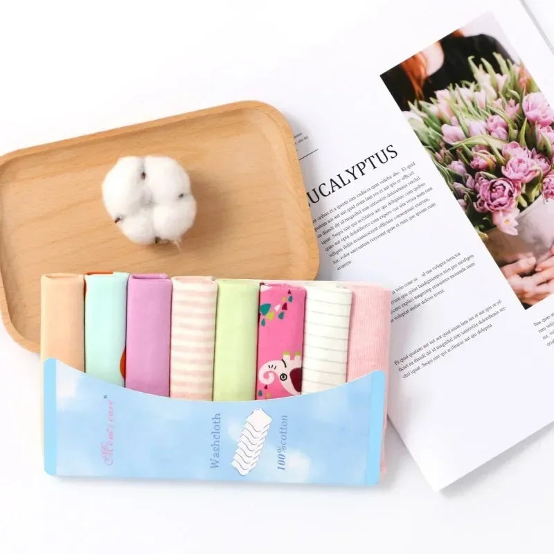 5 8 Pcs Cotton Newborn Baby Towels Set Saliva Towel - packaging view