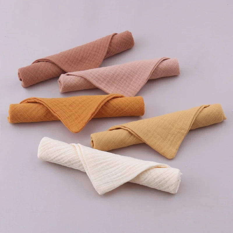 5PCS Soft Absorbent Gauze Cotton Baby Towels Wipe Face