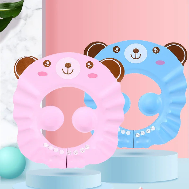 Baby Shower Soft Cap Adjustable Hair Wash Hat Kids Ear - material close-up