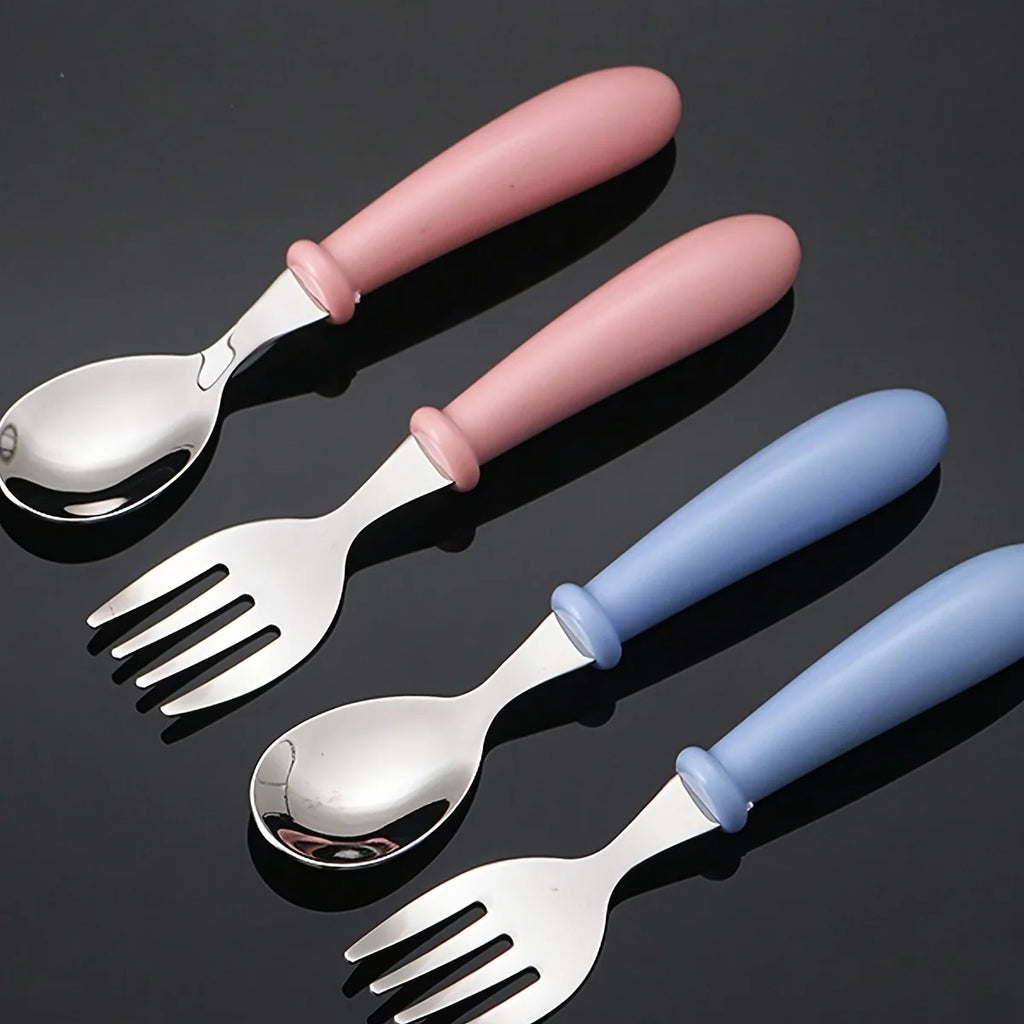 1set(3pcs) 304 Stainless Steel Spoon Fork Set With Box