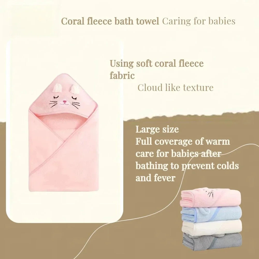 Hot Selling New Animal Hooded Baby Bath Towel Soft Cap - set overview