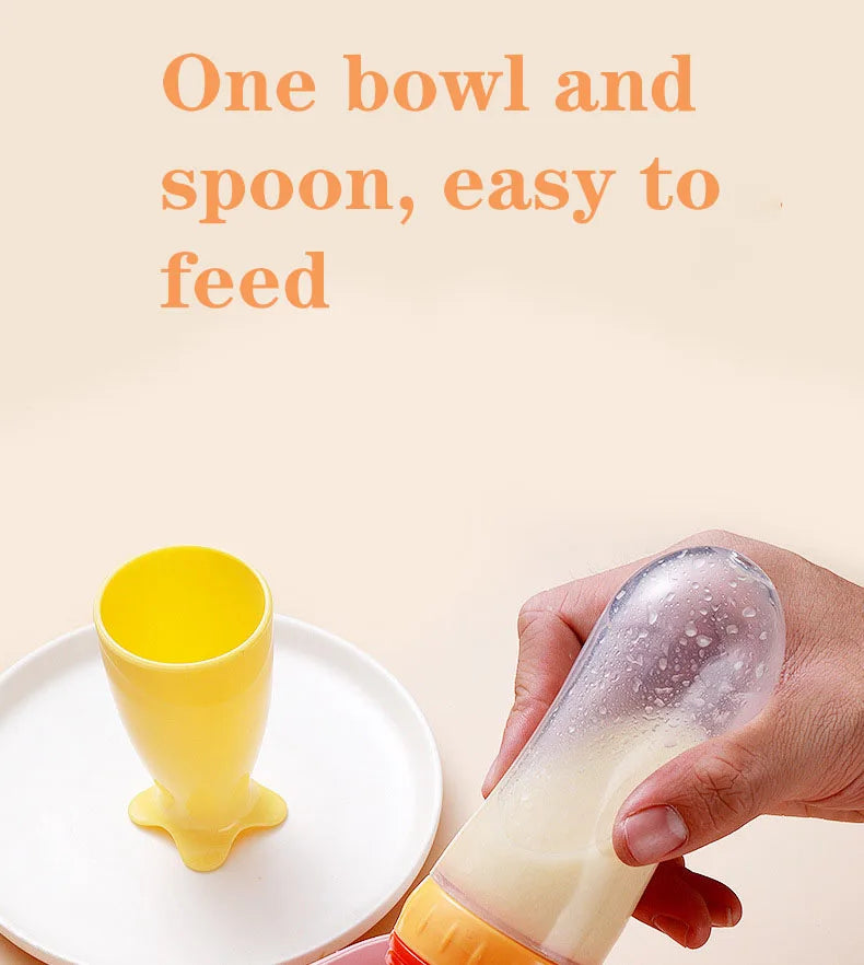 Safe Useful Silicone Baby Bottle Spoon Food Supplement