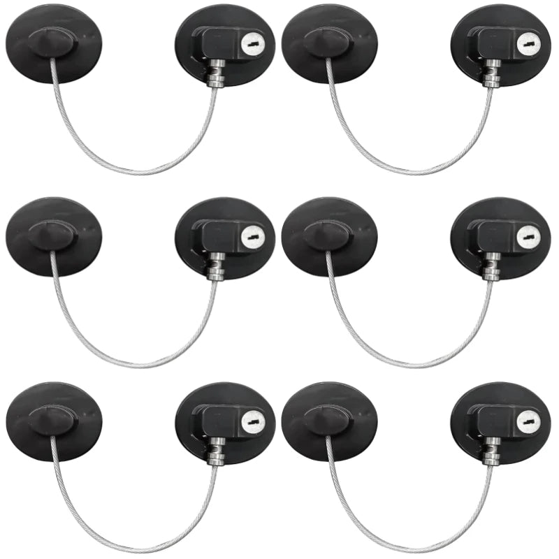 2 4 6Pcs Fridge Cabinet Locks Kids Keys Self Adhesive