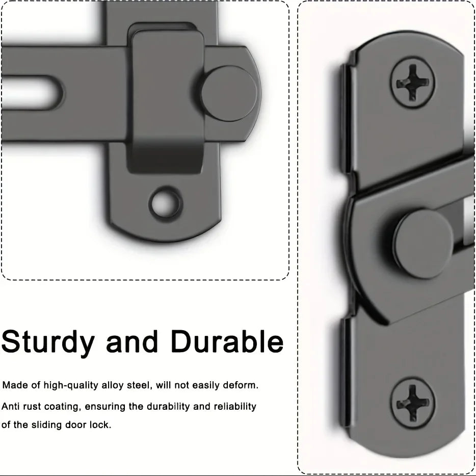 heavy duty stainless steel sliding door lock 180 - set overview
