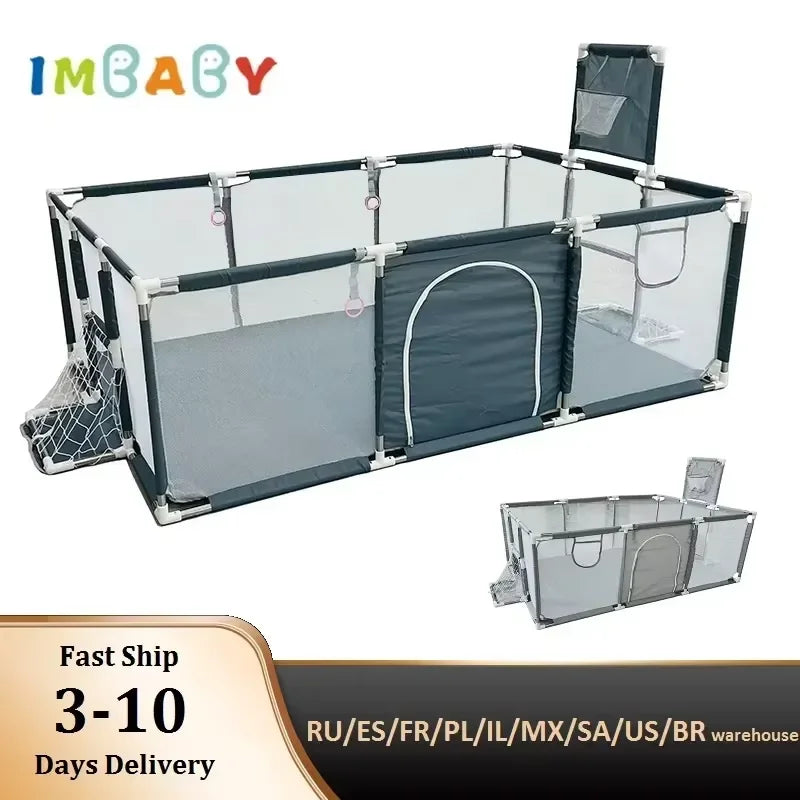 IMBABY Baby Playpen Indoor Baby Playground Park Baby - front view