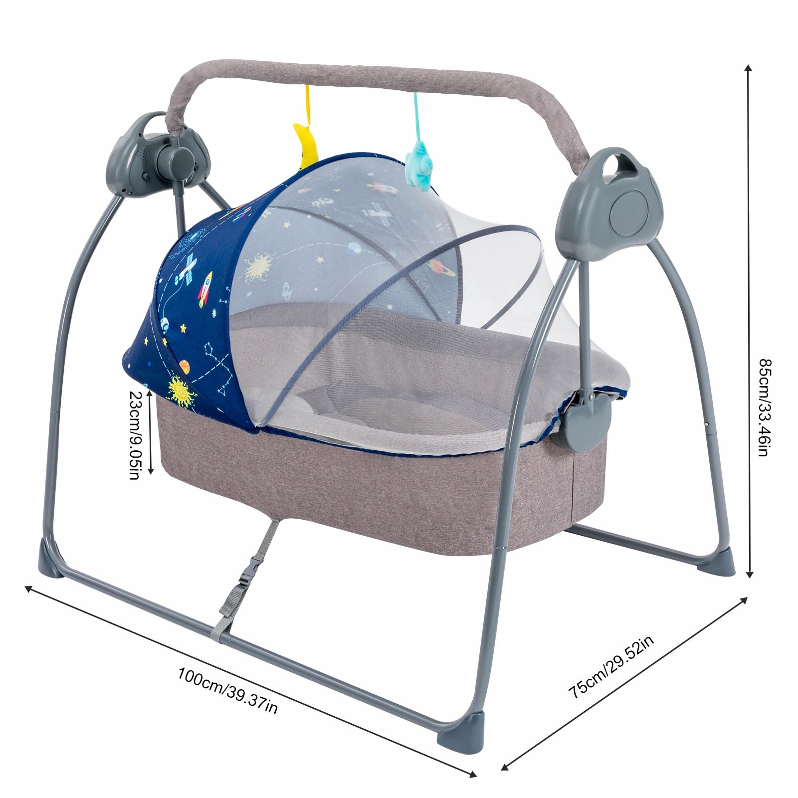 Baby Cradle Swing 5 Speeds Electric Stand Crib Auto - lifestyle in-use