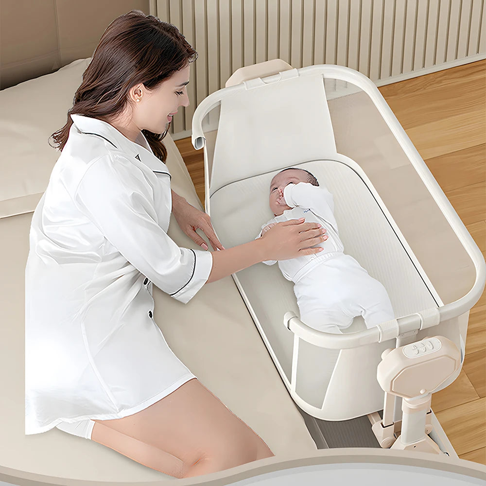 Automatic Rocking Bassinet Newborn Bedside Sleeper - lifestyle in-use