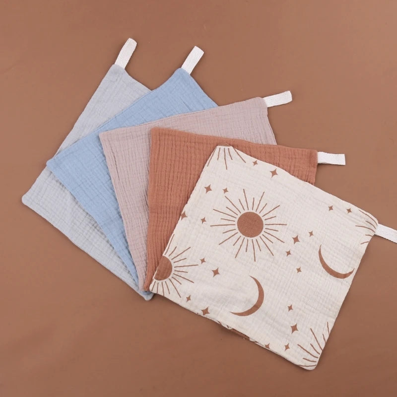 5PCS Soft Absorbent Gauze Cotton Baby Towels Wipe Face