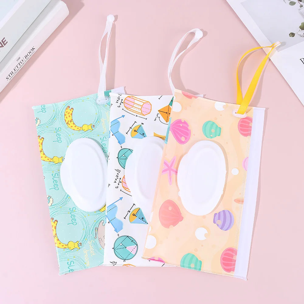 Cute EVA Baby Wet Wipe Pouch Wipes Holder Case Flip