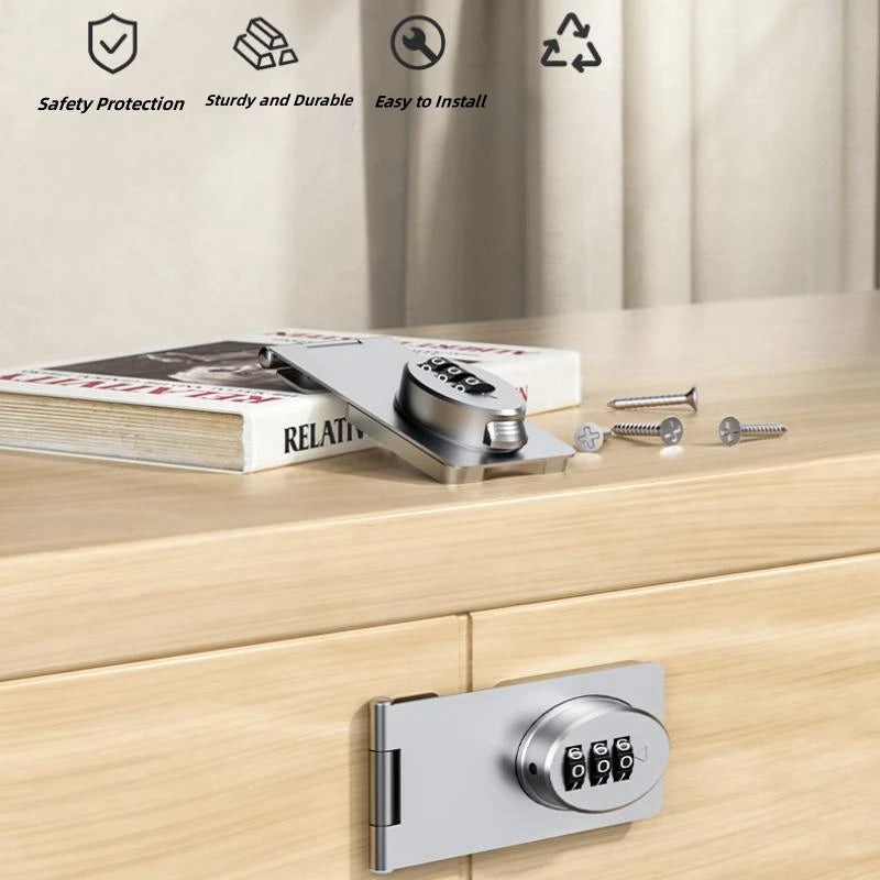 Mechanical Password Locks Door Security Slide Latch - lifestyle in-use