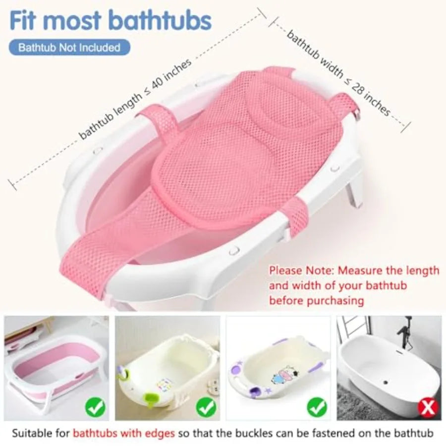 Colorlife Baby Bath Seat Support Net Infant Bathing Seat Support Mat - size reference