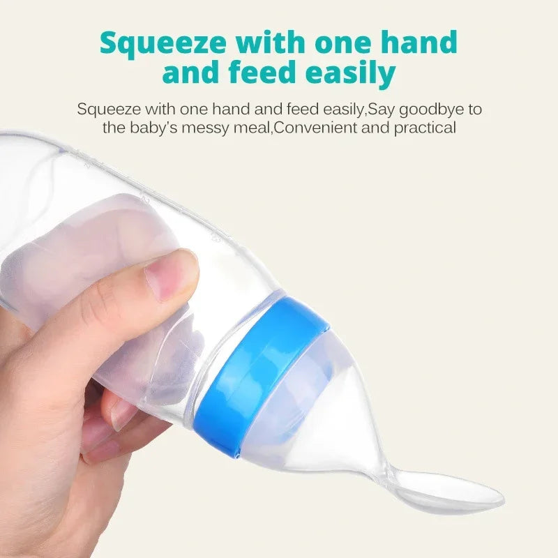 Safe Useful Silicone Baby Bottle Spoon Food Supplement - set overview