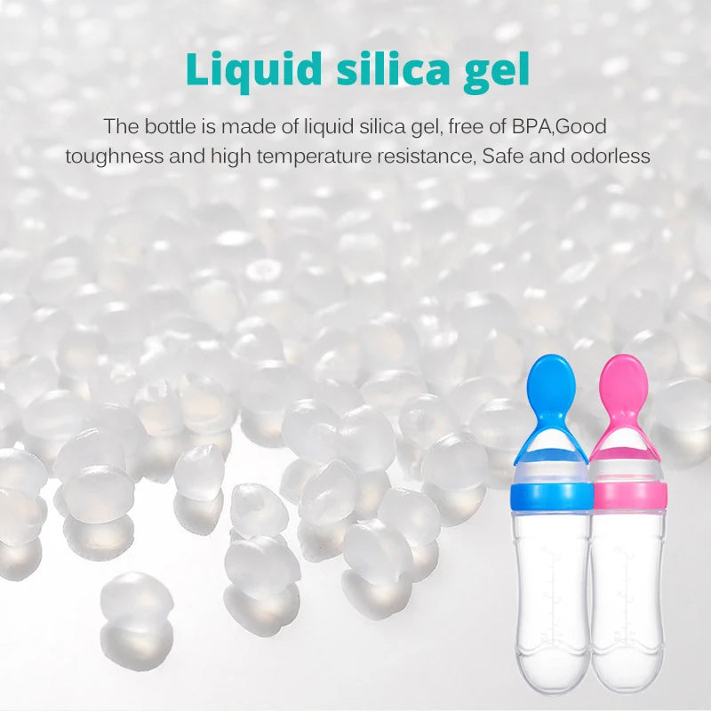 Safe Useful Silicone Baby Bottle Spoon Food Supplement