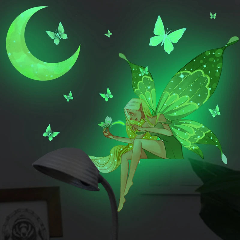 Cartoon Rainbow Luminous Wall Stickers Glow Dark Cloud - material close-up