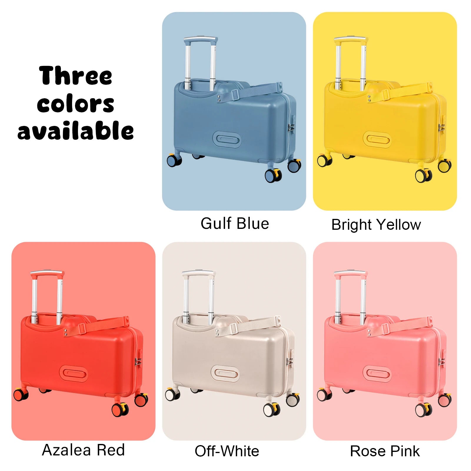 Kids Ride Suitcase Childrens Travel Suitcase 20 Inch - set overview