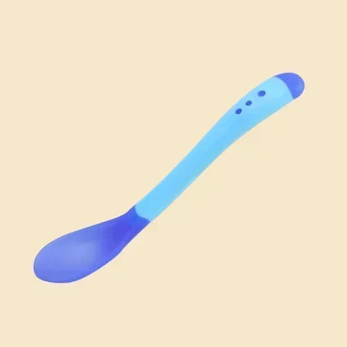 1 2Pcs Silicone Spoon Set Baby Learning eat Training