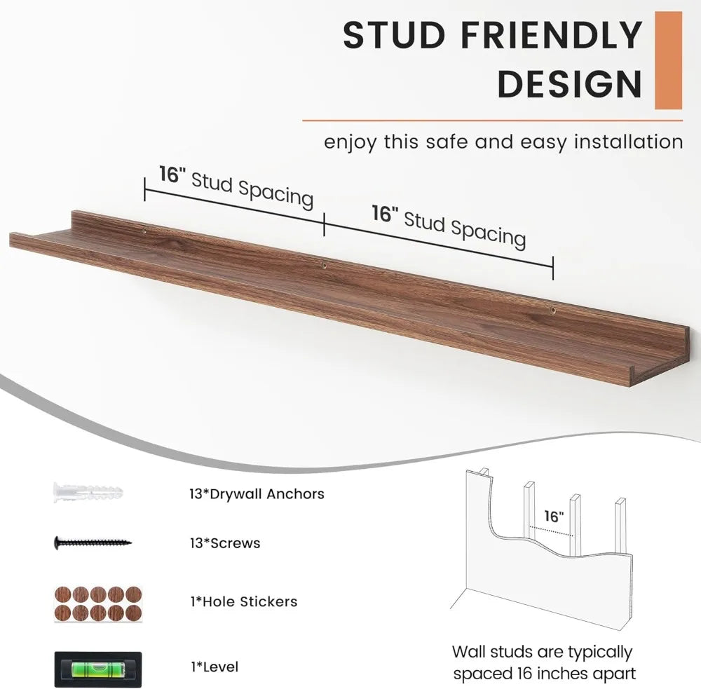 48 Inch Floating Picture Ledge Shelves Set of 4 - packaging view