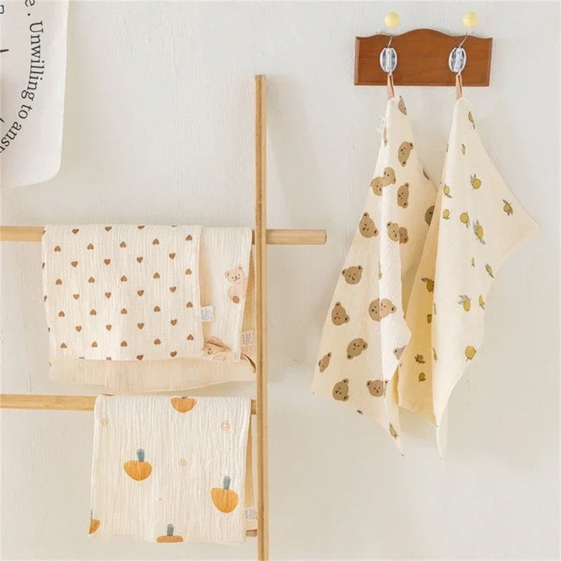Cotton Muslin Baby Face Towels Long Burp Cloth Newborn - set overview