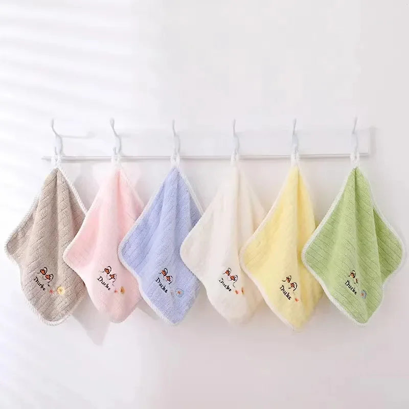 5pcs Set Baby Towel Coral Velvet Newborn Square Face - front view