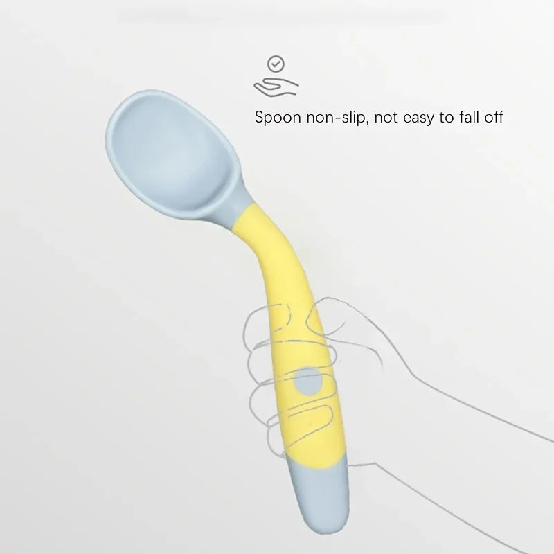 Baby Fork Spoon Set Bendable Toddler Utensils Soft
