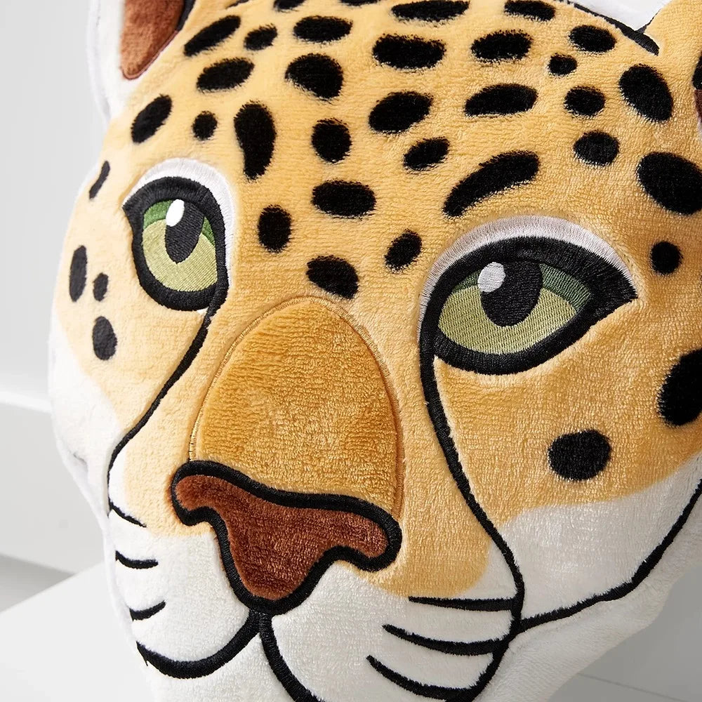 Embroidered Cheetah Decorative Pillow Kids Room 14x14 - lifestyle in-use