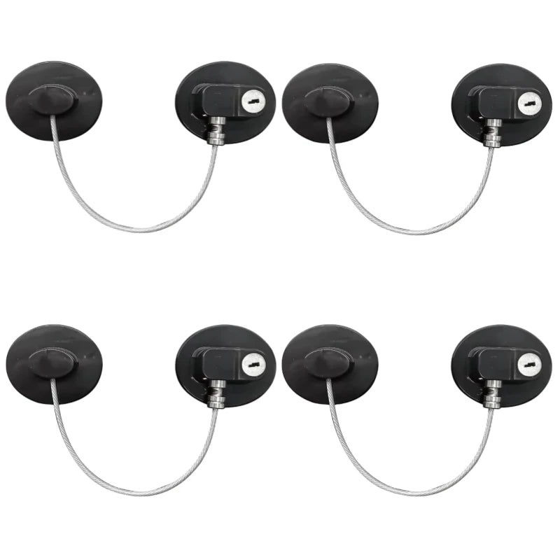 2 4 6Pcs Fridge Cabinet Locks Kids Keys Self Adhesive