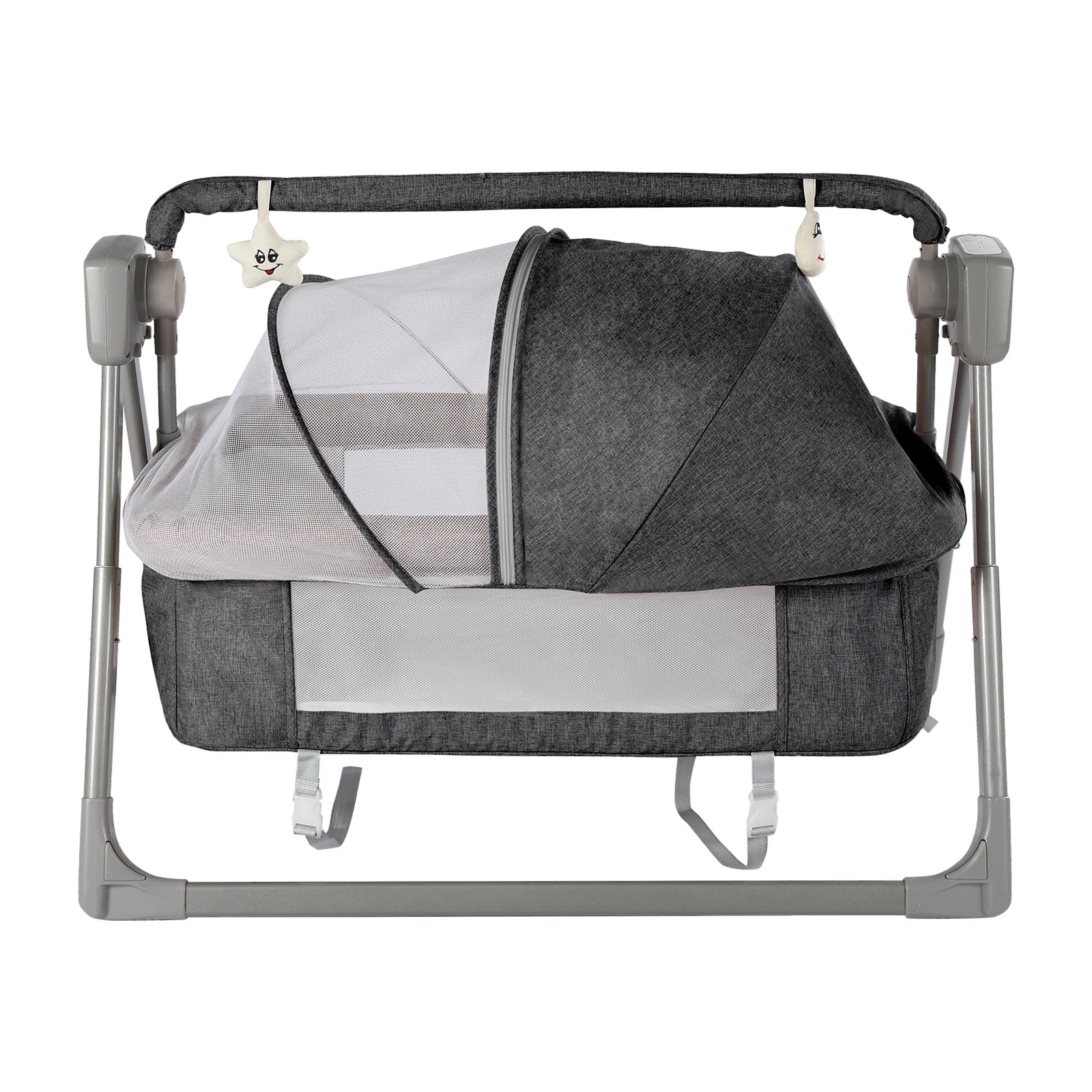 Gray/Khaki Electric Cradle Baby Swing Bed