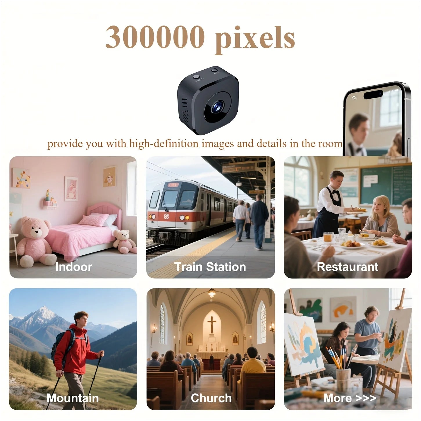 1080P HD Mini WiFi Camera Indoor Safety Security - feature close-up