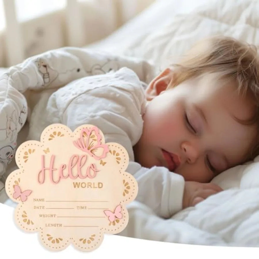 Newborn Announcement Sign, 15.5cm - set overview