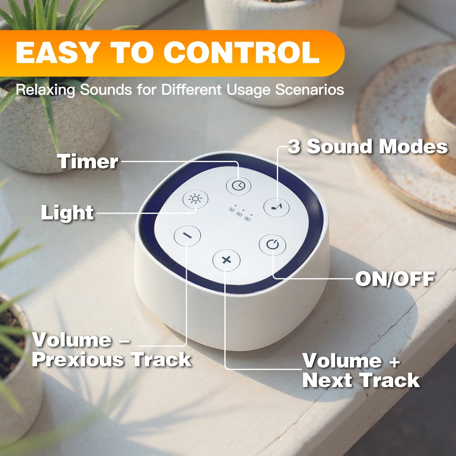 Portable White Noise Machine Baby Kids 24 Soothing
