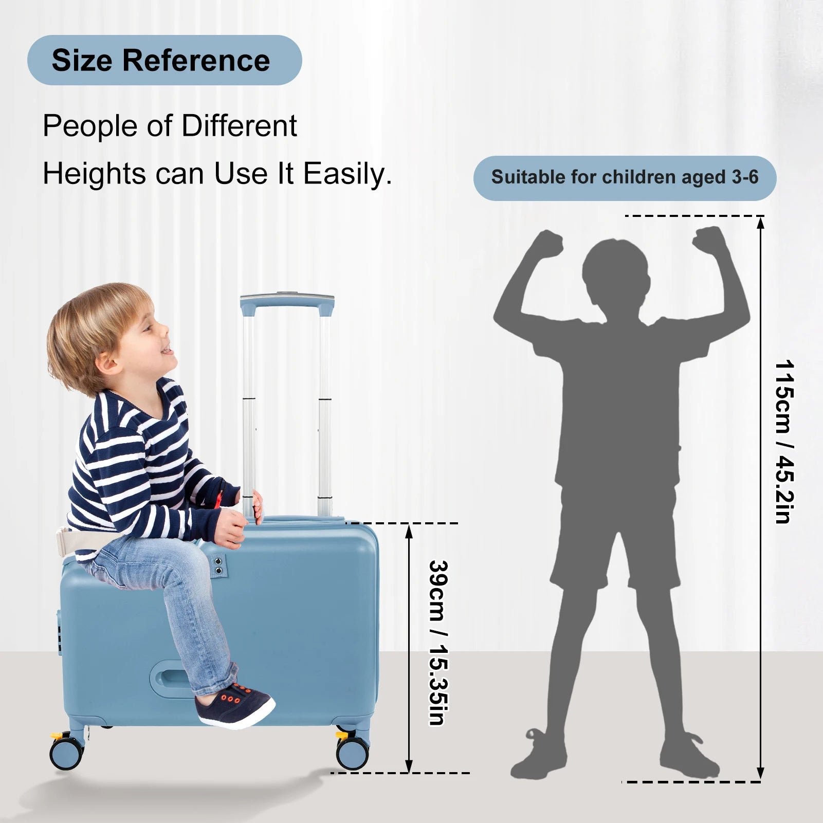 Kids Ride Suitcase Childrens Travel Suitcase 20 Inch