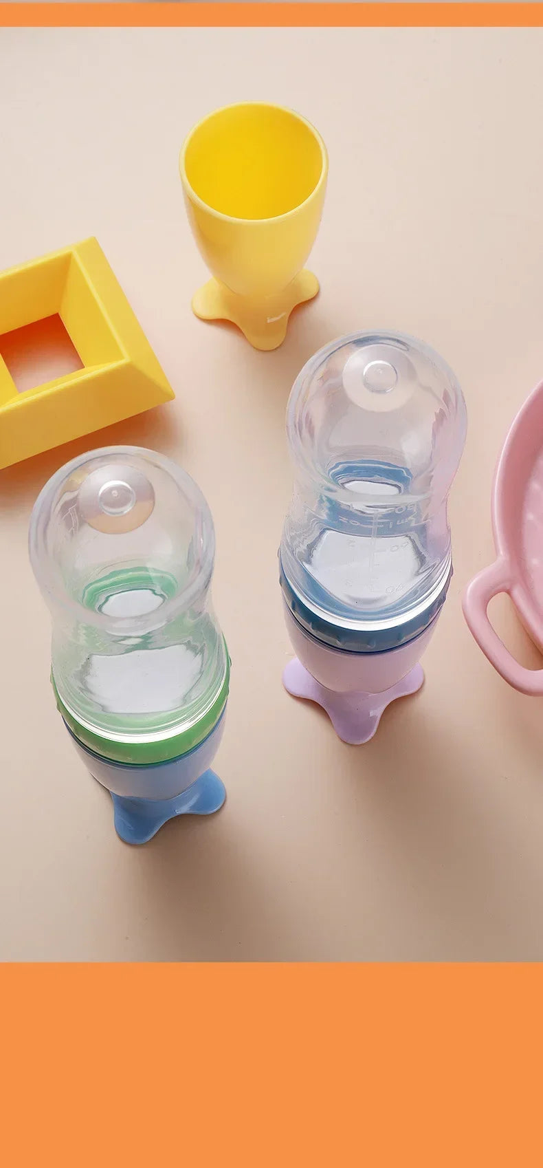 Safe Useful Silicone Baby Bottle Spoon Food Supplement