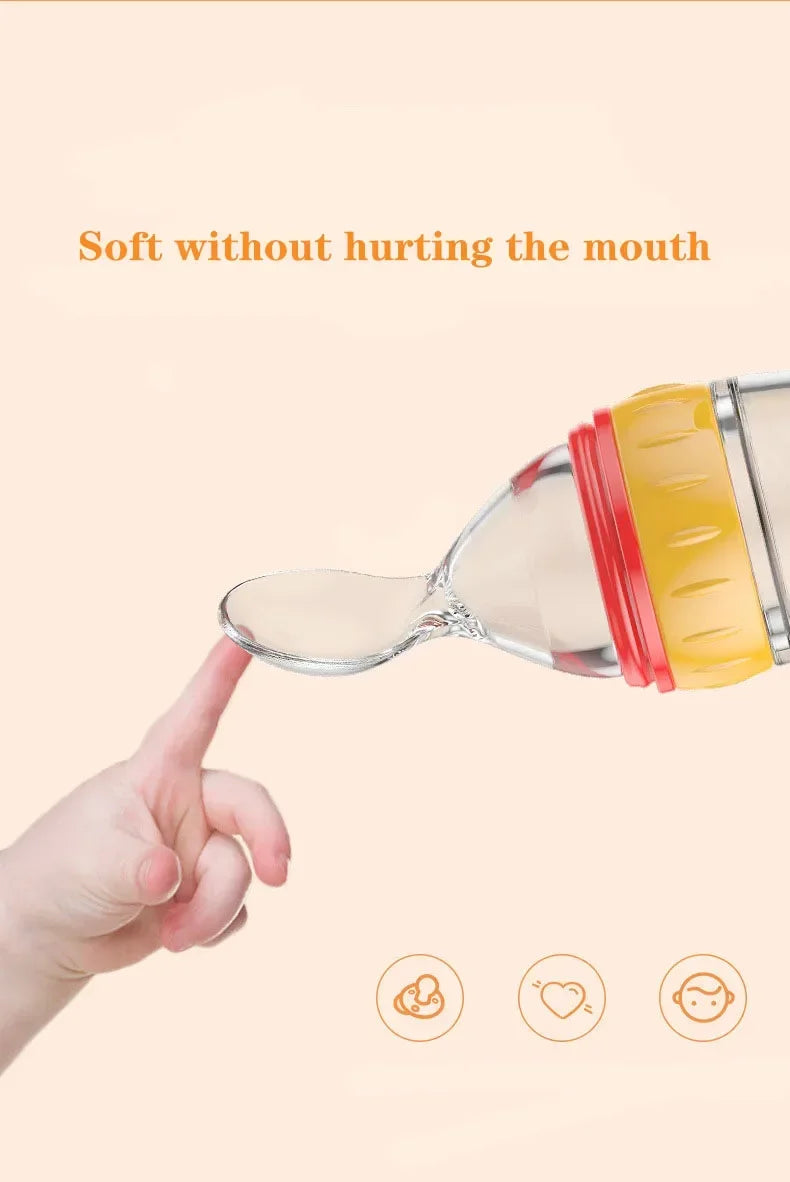 Safe Useful Silicone Baby Bottle Spoon Food Supplement
