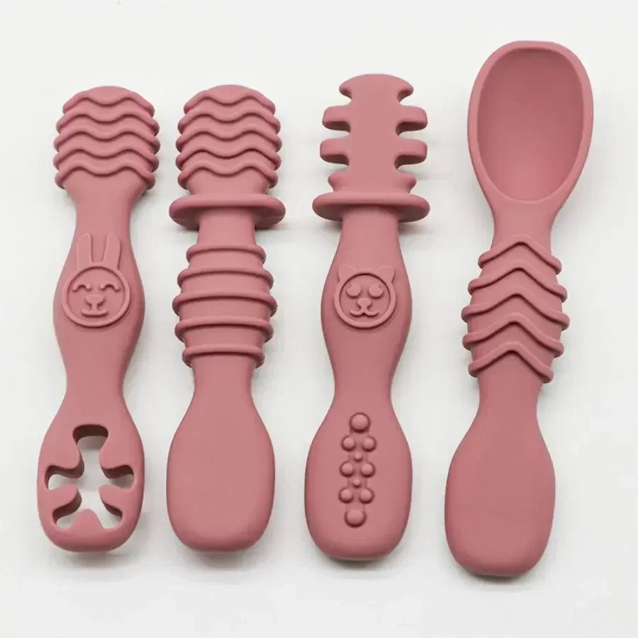 4pcs silicone baby food spoon - packaging view